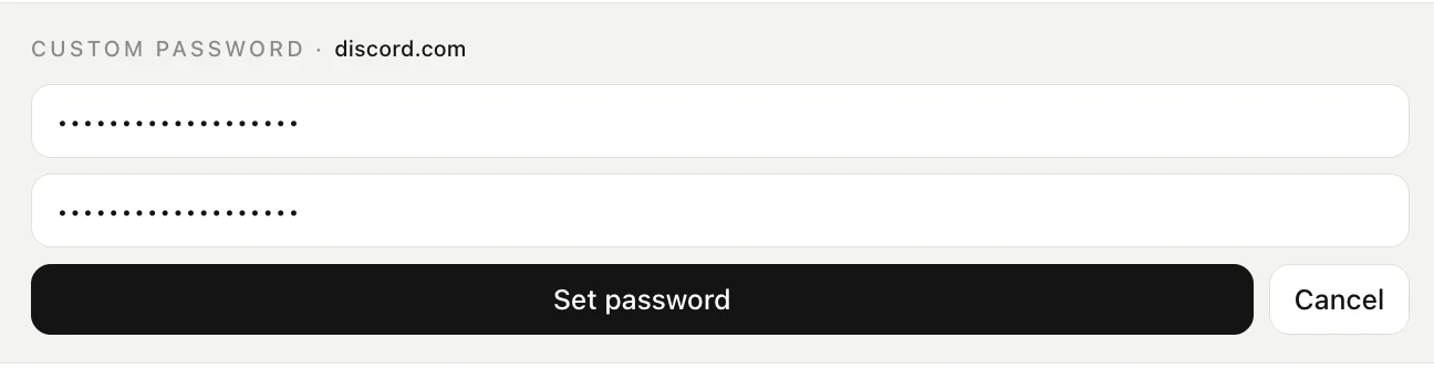 Setting a custom password for one site